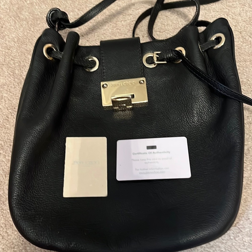 Jimmy Choo Black Leather Shoulder Bag